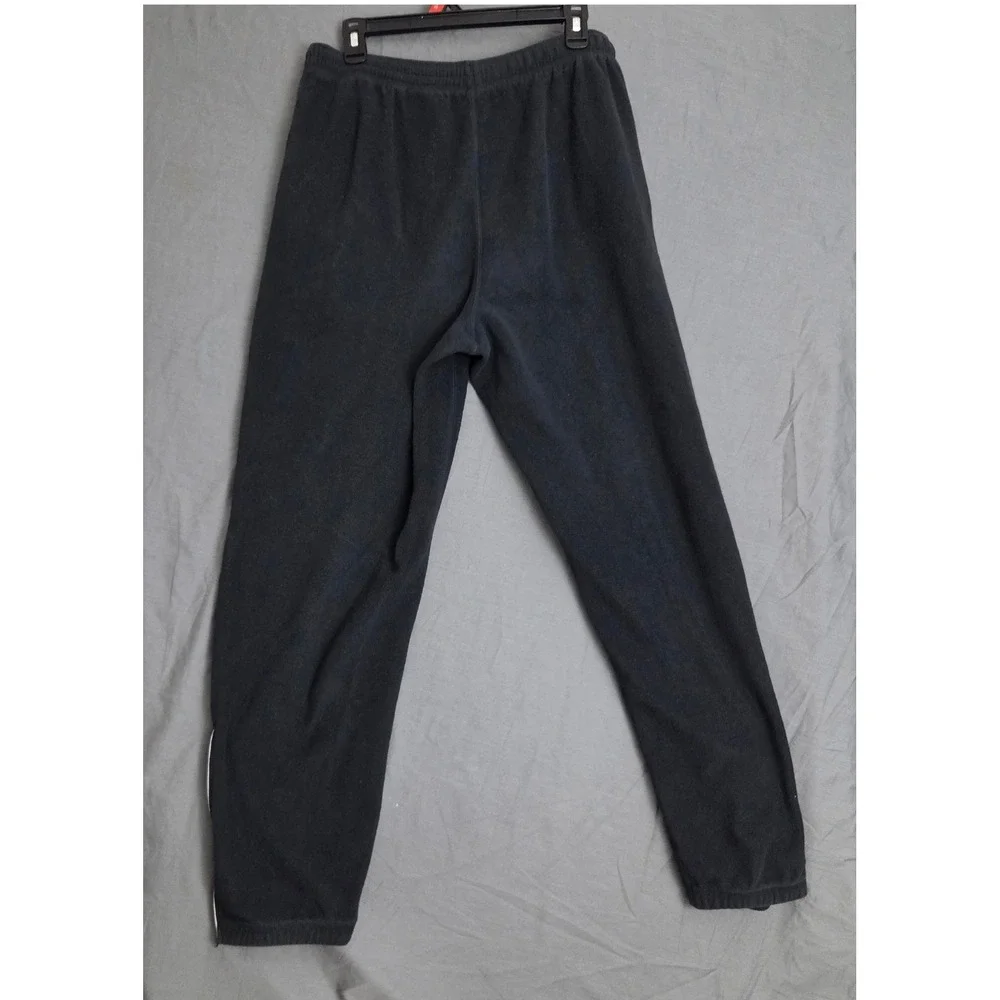 Vintage Nike Fleece Pants Mens Medium Black Spell Out Y2K Sweatpants Ankle Zip